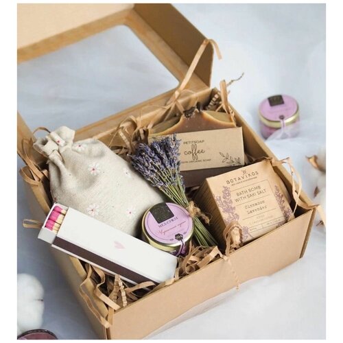 Подарочный набор с мылом ручной работы, медом-суфле и бомбочкой для ванны