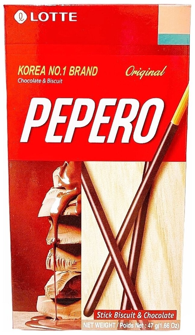 Соломка Lotte Pepero Original с шоколадом, 47 г - фото №17