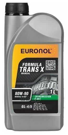 Масло Трансмиссионное Euronol Transx80w-90 1 Л 80212 EURONOL арт. 80212