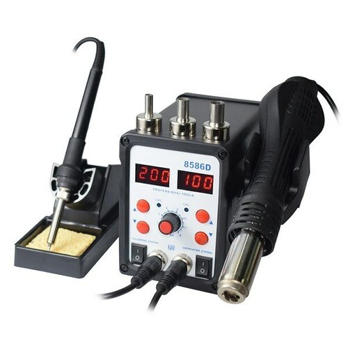 Цифровая Паяльная Станция Eruntop 8586d 2в1 с Паяльником Термо Феном и Двойной Цифровой Индикацией Температуры 515000₽