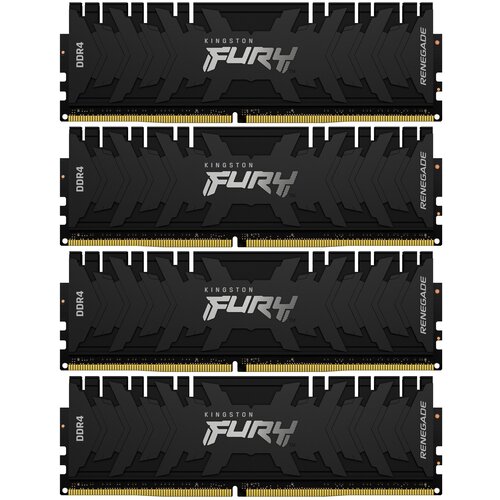 Модуль памяти DIMM 32Gb 4х8Gb DDR4 PC25600 3200MHz Kingston Fury Renegade Black (KF432C16RBK4/32)