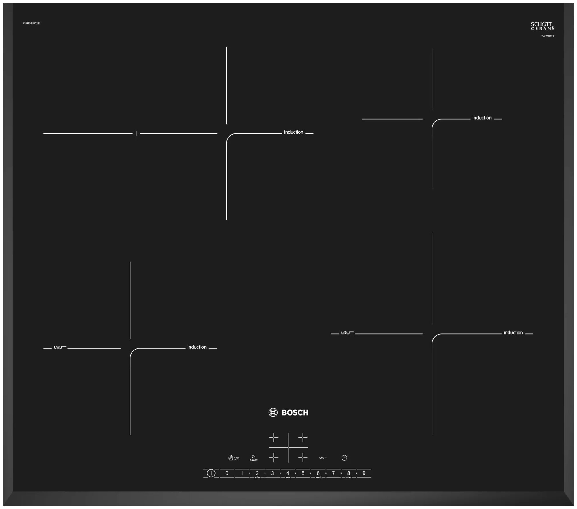 Индукционная варочная панель Bosch PIF651FC1E, черный