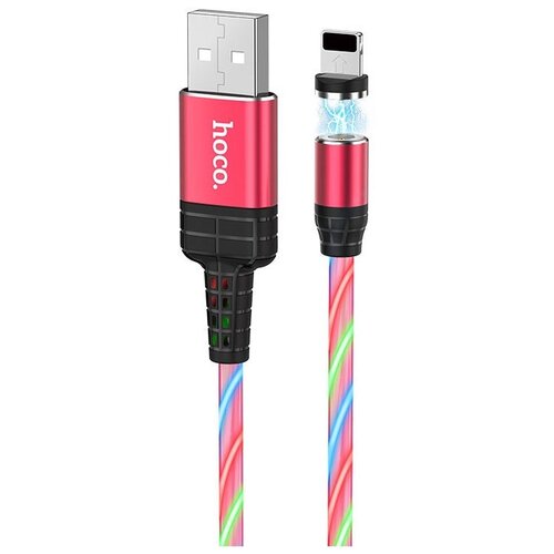 Кабель Hoco U90 Ingenious streamer USB - Lightning, 1 м, 1 шт., красный