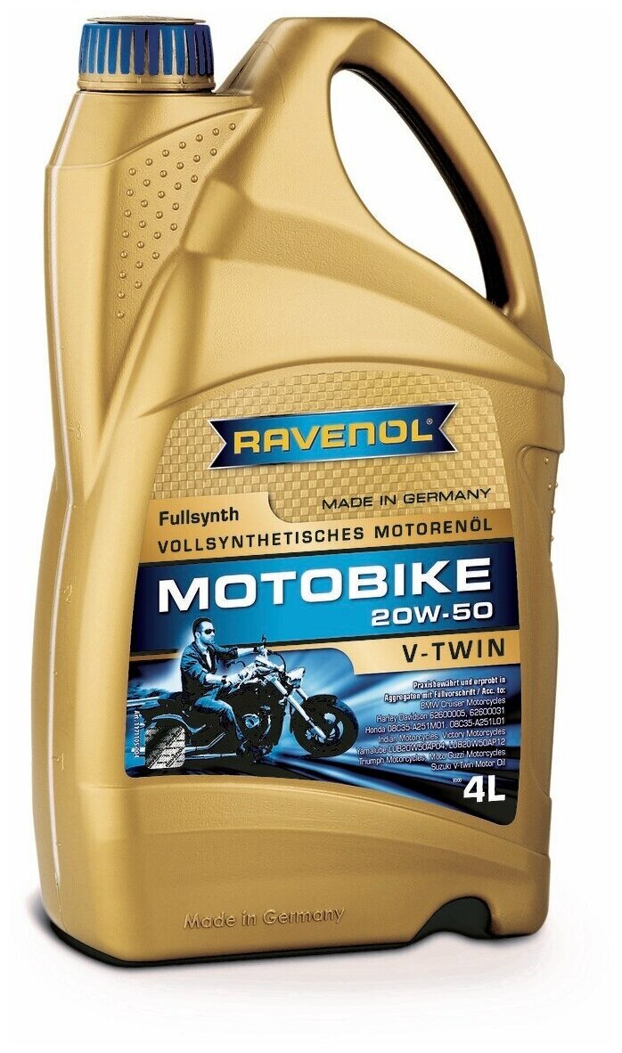 Масло Моторное V-Twin 20w-50 4л Motobike Ravenol арт. 4014835803268