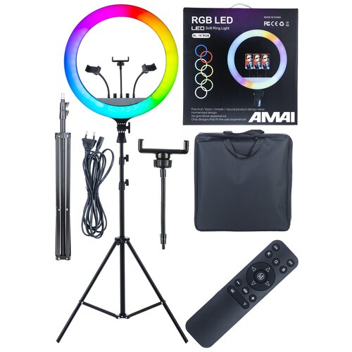 Профессиональная цветная кольцевая лампа RL-18 RGB 45 см 449000₽