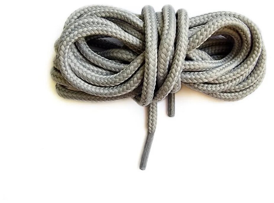 Шнурки для обуви LENKO серые круглые 80 см, 4,5 мм, 1 пара, полиэстер — фото 1