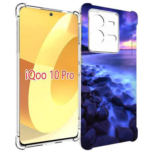 Чехол MyPads неоновый берег для Vivo iQOO 10 Pro задняя-панель-накладка-бампер чехол mypads парень в капюшоне неоновый для vivo iqoo 10 pro задняя панель накладка бампер