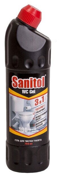 Гель для чистки туалета, Sanitol, 3 в 1, 750 мл - фотография № 4