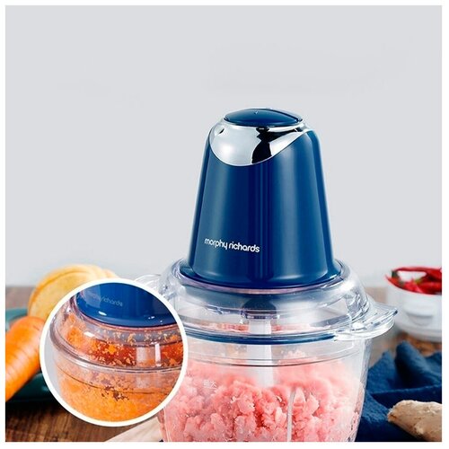 Блендер измельчитель кухонный электрический с сверхострыми ножами Morphy Richards синий 499000₽