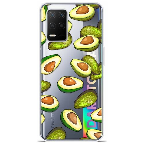 Силиконовый чехол на realme Q3 5G Зеленые авокадо / для Реалми Ку 3 5 Джи