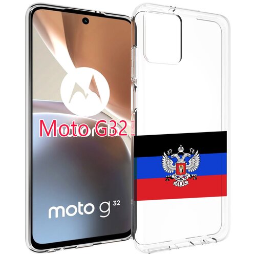 Чехол MyPads герб флаг ДНР-1 для Motorola Moto G32 задняя-панель-накладка-бампер