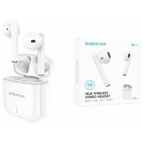 Наушники беспроводные BOROFONE BW07 bluetooth Wide sound true wireless BT Earphone цвет белый 169100₽