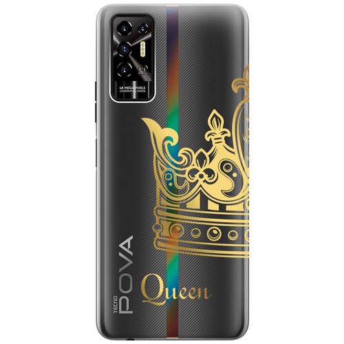 Силиконовый чехол с принтом True Queen для Tecno Pova 2 / Техно Пова 2 силиконовый чехол с принтом true king для tecno pova 2 техно пова 2