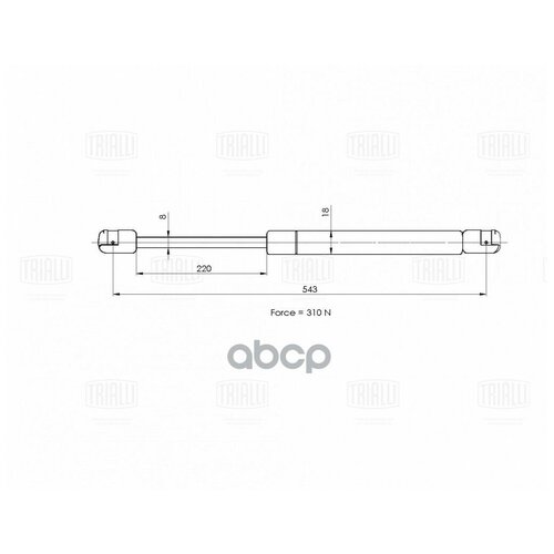 Амортизатор Капота Opel Astra H (04-) Trialli арт. GS 2107