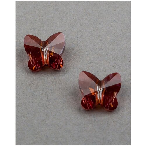 Бусины Swarovski в виде бабочек из стекла, цвет Crystal Red Magma (#001-REDM), Размер 10 мм, 2 шт.