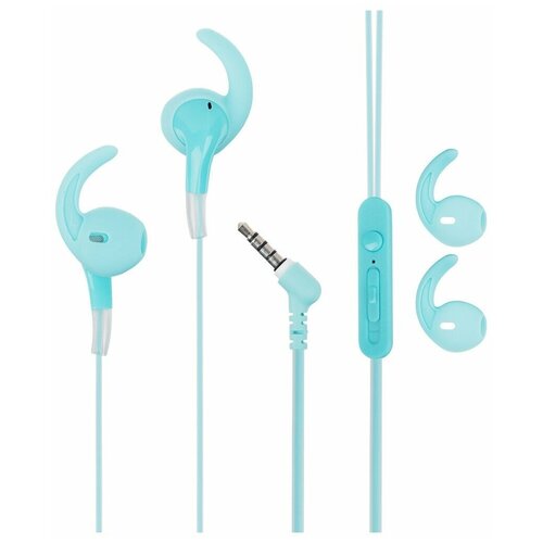 FORZA Наушники проводные вкладыши гарнитура оплетка TPE пластик цвет голубой 40800₽
