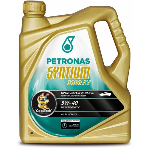 Моторное масло PETRONAS SYNTIUM 3000 AV 5W40 4 литра 70179K1YEU Синтетическое API SN ACEA C3 MB 229.51 VW 502.00 505.00 505.01 Renault RN 0700 0710