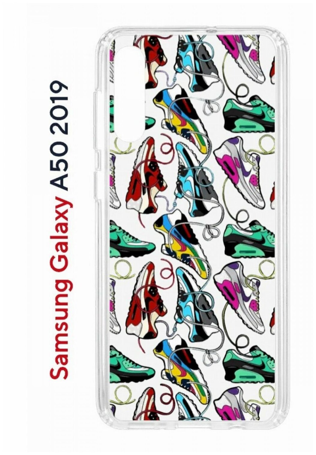 Чехол для Samsung Galaxy A50 2019 Kruche Print Кроссы Nike Air Max, противоударный силиконовый бампер с рисунком, пластиковая накладка с защитой камеры