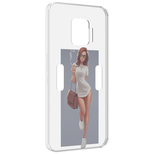 Чехол MyPads девушка-в-белой-футболке женский для ZTE Nubia Red Magic 7 Pro задняя-панель-накладка-бампер