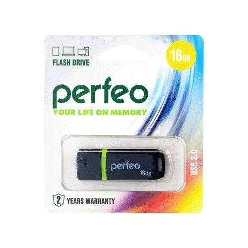 Флеш-диск Perfeo USB 16GB C11 Black PF-C11B016 наушники perfeo argon black pf c3178