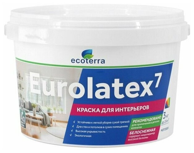 Краска акриловая Ecoterra Eurolatex 7