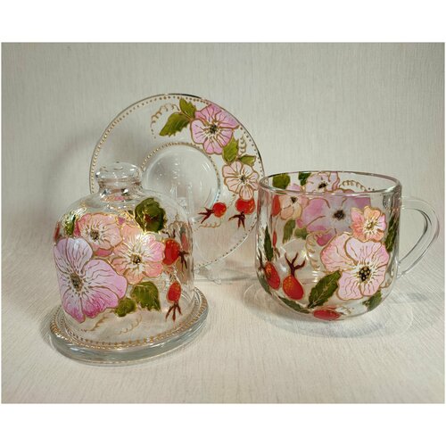 Набор чайный с витражной росписью 