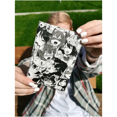 Обложка на паспорт с принтом аниме / Ахегао / Ahegao