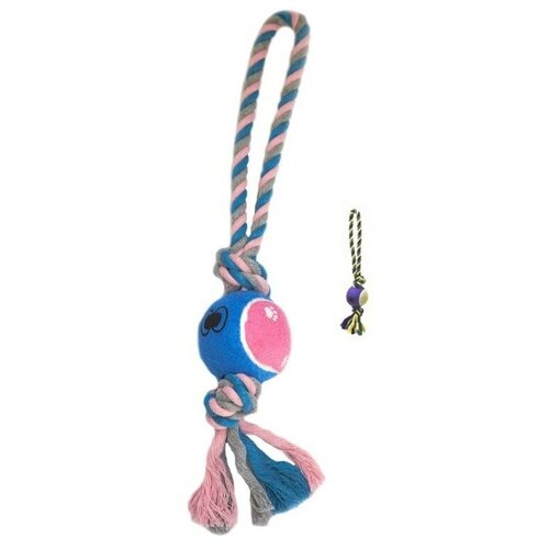 nems nems игрушка для собак палка джинсовая с мячом на канате 42 см NEMS игрушка мяч на цветном канате (90109А)