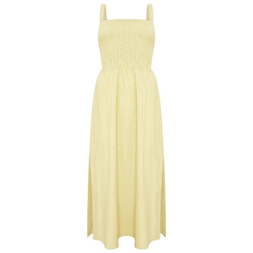 Платье льняное Surovaya, жёлтое, S