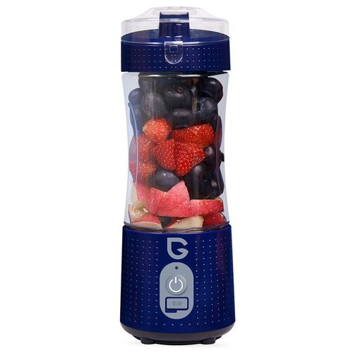 Портативный беспроводной блендер темно-синий GREENNOVO для смузи коктейлей спортивного питания льда орехов измельчитель 260000₽