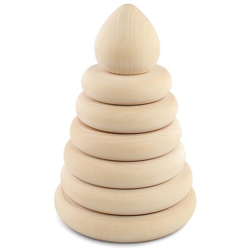 Пирамидка/неокрашенная 17 см/сортер для малышей/деревянная развивающая игрушка для детей/заготовка из дерева/Ulanik