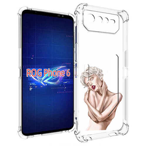 Чехол MyPads Мигера женский для Asus ROG Phone 6 задняя-панель-накладка-бампер