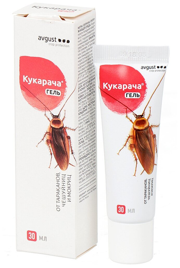 Инсектицид гель от тараканов, чешуйниц, мокриц Кукарача, 30 мл, Avgust - фотография № 11