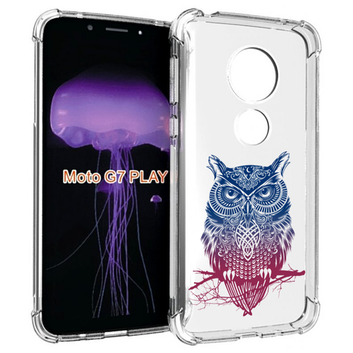 Чехол MyPads хиппи сова для Motorola Moto G7 Play задняя-панель-накладка-бампер