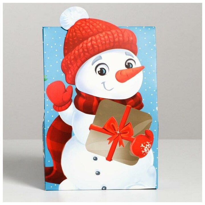Коробка складная «Снеговик», 15 × 7 × 22 см