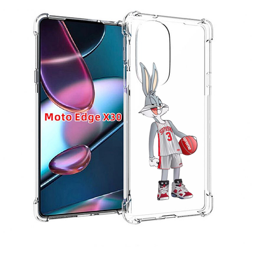 Чехол MyPads заяц-баскетболист женский для Motorola Moto Edge X30 задняя-панель-накладка-бампер чехол mypads заяц баскетболист женский для iphone 14 plus 6 7 задняя панель накладка бампер