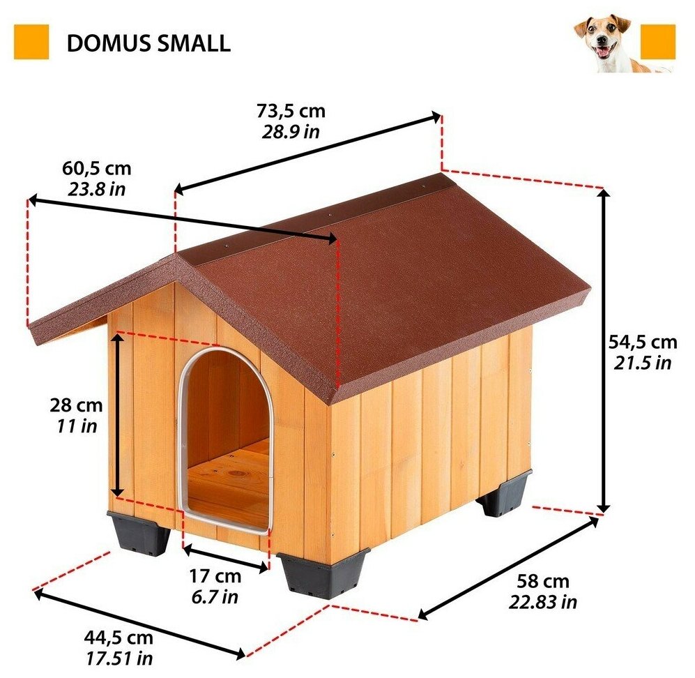 Ferplast будка для собак DOMUS Small (60х73х54 см) - фото №17