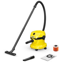 Хозяйственный пылесос KARCHER WD 2 Plus V-12/6/18/C, 1000 Вт, желтый/черный