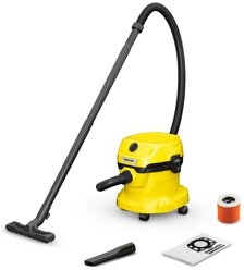 Строительный пылесос Karcher WD 2 Plus V-12/6/18/C 1000Вт (уборка: сухая/влажная) желтый