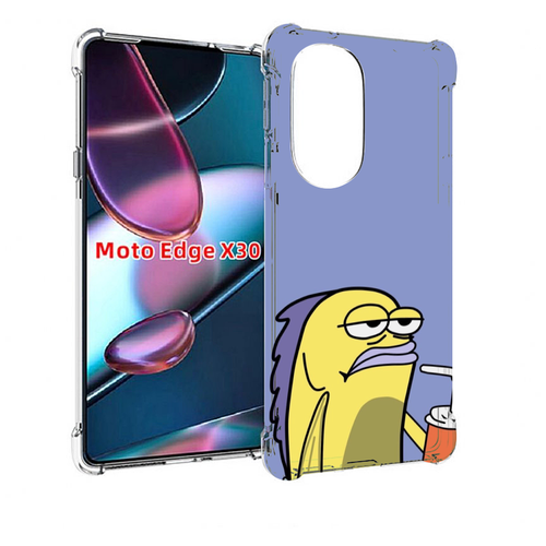 Чехол MyPads грусная-рыба-из-спанч-боба для Motorola Moto Edge X30 задняя-панель-накладка-бампер