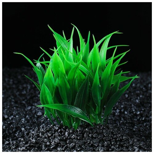Растение искусственное аквариумное кустовое, 10 см, зеленое искусственное растение taro из полиэстера с вазой зеленое