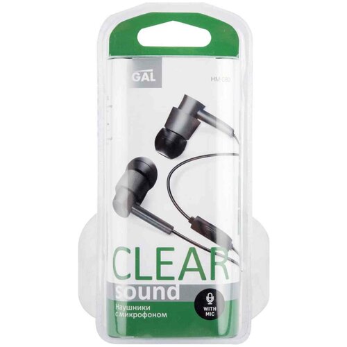 Наушники Gal HM-080 вкладыши с микрофоном черный 26900₽