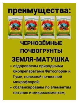 Земля Матушка универсальная для рассады, зелени, цветов грунт, Черноземный почвогрунт Гуми, почва набор 4 упаковки по 3л. ОЖЗ Кузнецова - фотография № 3