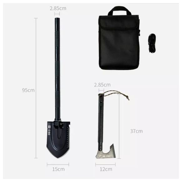 Многофункциональный набор топор и лопата HuoHou, черный - HU0183 - фотография № 7