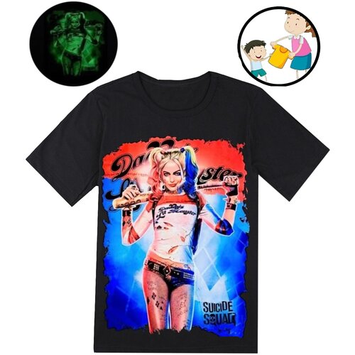 Футболка Харли Квинн, цвет черный, размер 46