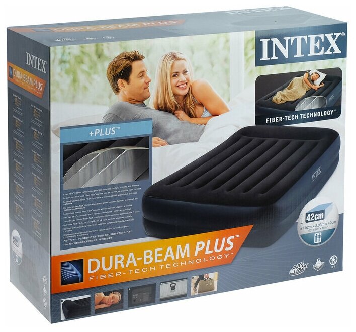 Кровать INTEX Pillow Rest Raised Bed 152х203х42см 64124 - фотография № 4