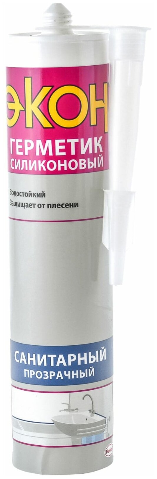 фото Экон герметик Санитарный прозрачный (280мл) / экон герметик Санитарный силиконовый прозрачный (280мл)