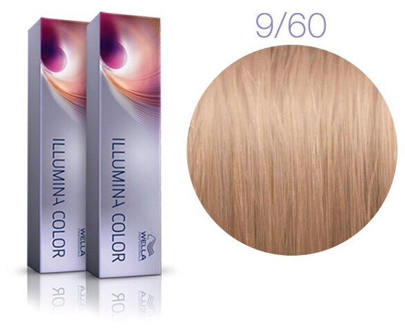 Wella Professionals Illumina Color стойкая крем-краска для волос, 9/60 очень светлый блонд фиолетовый натуральный, 60 мл