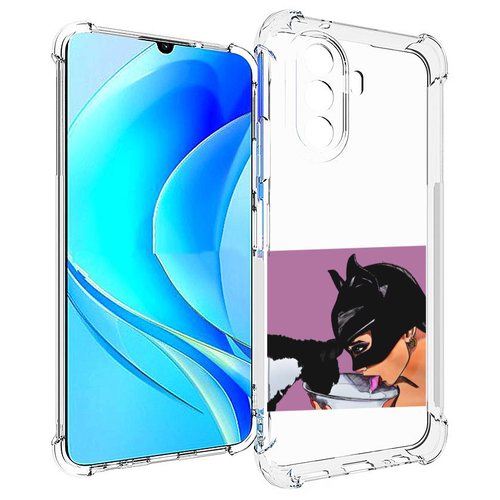 Чехол MyPads девушка с котом пьют молоко женский для Huawei Nova Y70 / Nova Y70 Plus (MGA-LX9N) / Huawei Enjoy 50 задняя-панель-накладка-бампер чехол mypads девушка с котом пьют молоко женский для huawei honor 30 lite задняя панель накладка бампер