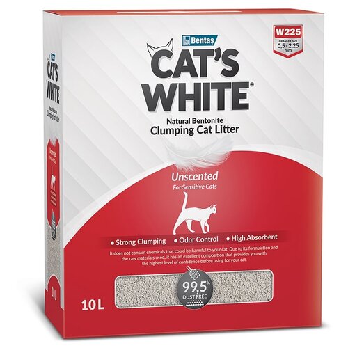 Комкующийся наполнитель Cat's White BOX Premium Natural, 10л, 1 шт.